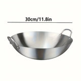 ProWok – Grand Wok en Acier Inoxydable avec Doubles Poignées