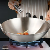 ProWok – Grand Wok en Acier Inoxydable avec Doubles Poignées