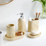 LuxuryResin – Set de Salle de Bain 5 Pièces en Résine avec Gravure Élégante