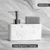 CleanMate Duo – Distributeur de Savon avec Support Éponge Intégré