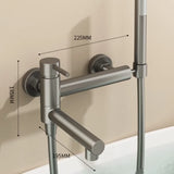 Mitigeur mural pour baignoire avec bec pivotant et douchette – Robinet de bain en acier inoxydable avec eau chaude et froide