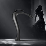 Robinet de lavabo en laiton chromé brillant avec mitigeur eau chaude et froide et cartouche anti-fuite