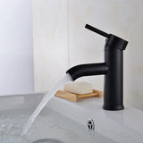 Robinet de lavabo noir mat en acier inoxydable avec mitigeur eau chaude et froide