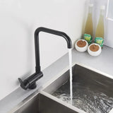 Robinet de cuisine rabattable et rotatif en laiton avec double jet et mitigeur eau chaude et froide