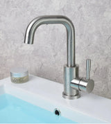 Robinet de lavabo rotatif en acier inoxydable finition nickel noir avec levier unique