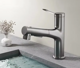 Robinet de lavabo avec bec extractible et fonction de rinçage buccal – Mitigeur eau chaude et froide