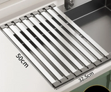FlexiRack – Égouttoir Extensible et Pliable en Acier Inoxydable 304 pour Évier de Cuisine