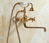 Robusta Douche Set Murale – Mitigeur en Laiton avec Douchette et Bec Longue | Style Rétro Élégant