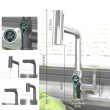 Robinet de lavabo cascade avec affichage numérique de température et bec réglable