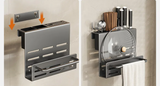 Support Mural pour Couteaux avec Rangement Planche à Découper – Étagère de Cuisine en Acier Inoxydable