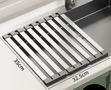 FlexiRack – Égouttoir Extensible et Pliable en Acier Inoxydable 304 pour Évier de Cuisine