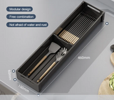 Organisateur de Tiroir Extensible SlideDry – Panier Réglable pour Vaisselle et Ustensiles de Cuisine