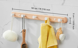 Porte-Manteaux Mural en Bois Noir – Patère Design Moderne à 5 Crochets