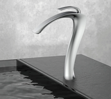 Robinet de lavabo en laiton chromé brillant avec mitigeur eau chaude et froide et cartouche anti-fuite