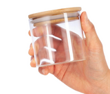 Ensemble de Bocaux Alimentaires en Verre avec Couvercles en Bois – Conservation Hermétique | Rangement Cuisine Moderne