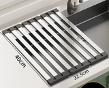 FlexiRack – Égouttoir Extensible et Pliable en Acier Inoxydable 304 pour Évier de Cuisine