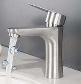 Robinet de lavabo en acier inoxydable avec mitigeur – Design moderne pour salle de bain