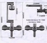 Robinet Mural Flexible 360° à 4 Jets – Mitigeur en Acier Inoxydable pour Cuisine et Salle de Bain