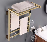 Sèche-Serviettes Électrique -ThermaLux – Doré Brossé, Design Moderne et Contrôle Intelligent WiFi