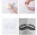 CornerSteel – Étagère d’Angle Murale pour Salle de Bain et Cuisine avec Support de Rangement en Métal