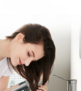 Robinet de lavabo avec bec extractible et fonction de rinçage buccal – Mitigeur eau chaude et froide