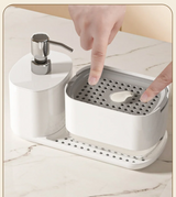 CleanMaster SoapStation 5-en-1 – Distributeur Multifonction avec Support Éponge et Torchons