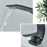 Robinet de lavabo cascade ultra-fin en laiton – Mitigeur moderne pour salle de bain avec eau chaude et froide