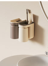 PureDock – Support Mural 2-en-1 pour Brosse à Dents et Gobelet sans Perçage