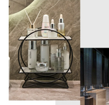 Organisateur 2 Niveaux -Élégance Marbre – Rangement Luxe pour Parfums, Maquillage et Soins