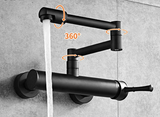 Robinet Mural AquaTurn Noir – Mitigeur Cuisine Pivotant 360° avec Eau Chaude & Froide