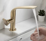 LumiBath – Robinet de Lavabo Pivotant en Laiton et Acier Inoxydable