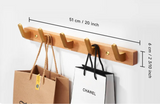 Porte-Manteaux Mural en Bois Noir – Patère Design Moderne à 5 Crochets