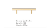 Poignée T-Bar -LineaBrass – Laiton Massif, Extra Longue et Design Moderne