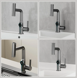Robinet de lavabo cascade avec affichage numérique de température et bec réglable