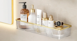 CrystalCorner – Étagère d’Angle Auto-Adhésive en Acrylique pour Salle de Bain