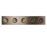 Prise Murale Aluminium Brossé Marron Multiport Élégance – Prise Schuko avec USB et RJ45 | Installation Encastrée | Connectivité Moderne
