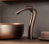 Robinet de lavabo en laiton chromé brillant avec mitigeur eau chaude et froide et cartouche anti-fuite