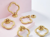 Boutons de Meuble Vintage Trèfle en Laiton