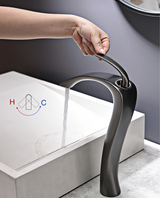 Robinet de lavabo en laiton chromé brillant avec mitigeur eau chaude et froide et cartouche anti-fuite