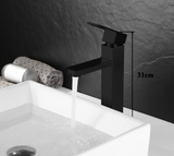 Robinet de lavabo noir mat avec mitigeur eau chaude et froide