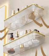 CrystalCorner – Étagère d’Angle Auto-Adhésive en Acrylique pour Salle de Bain