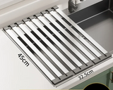 FlexiRack – Égouttoir Extensible et Pliable en Acier Inoxydable 304 pour Évier de Cuisine