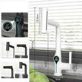 Robinet de lavabo cascade avec affichage numérique de température et bec réglable