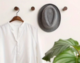 Crochets Muraux en Noyer – Hangers Artisanaux pour Vestes, Chapeaux et Décoration (Lot de 1 à 6 pièces)
