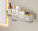 CrystalCorner – Étagère d’Angle Auto-Adhésive en Acrylique pour Salle de Bain