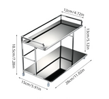Étagère de Rangement Métallique à 2 Niveaux