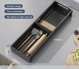 Organisateur de Tiroir Extensible SlideDry – Panier Réglable pour Vaisselle et Ustensiles de Cuisine