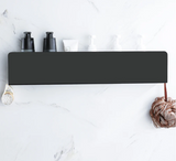 Étagère Murale Noire en Aluminium avec Crochets – Rangement Salle de Bain | Gain de Place | Résistance à l’Humidité