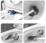 Brosse WC Murale en Silicone – Tête Plate Flexible & Hygiénique