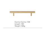 Poignée T-Bar -LineaBrass – Laiton Massif, Extra Longue et Design Moderne